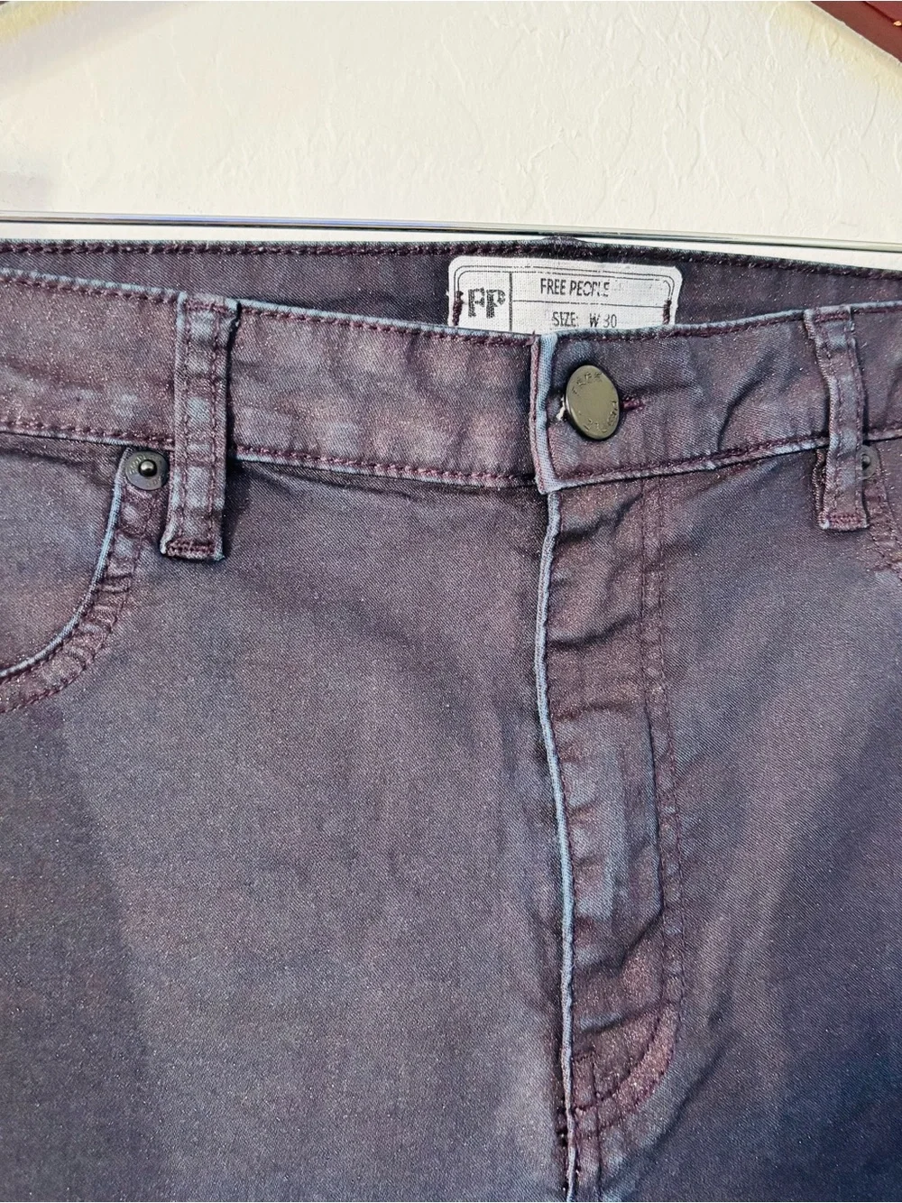 Free People FP Coated Skinny Jeans Womens 30 Black Skinny Jeans
